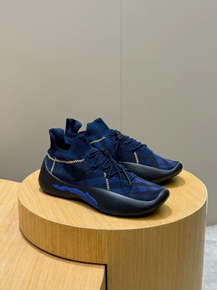 BURBERRY CHECK KNIT NEPTUNE SNEAKERS - BBR056