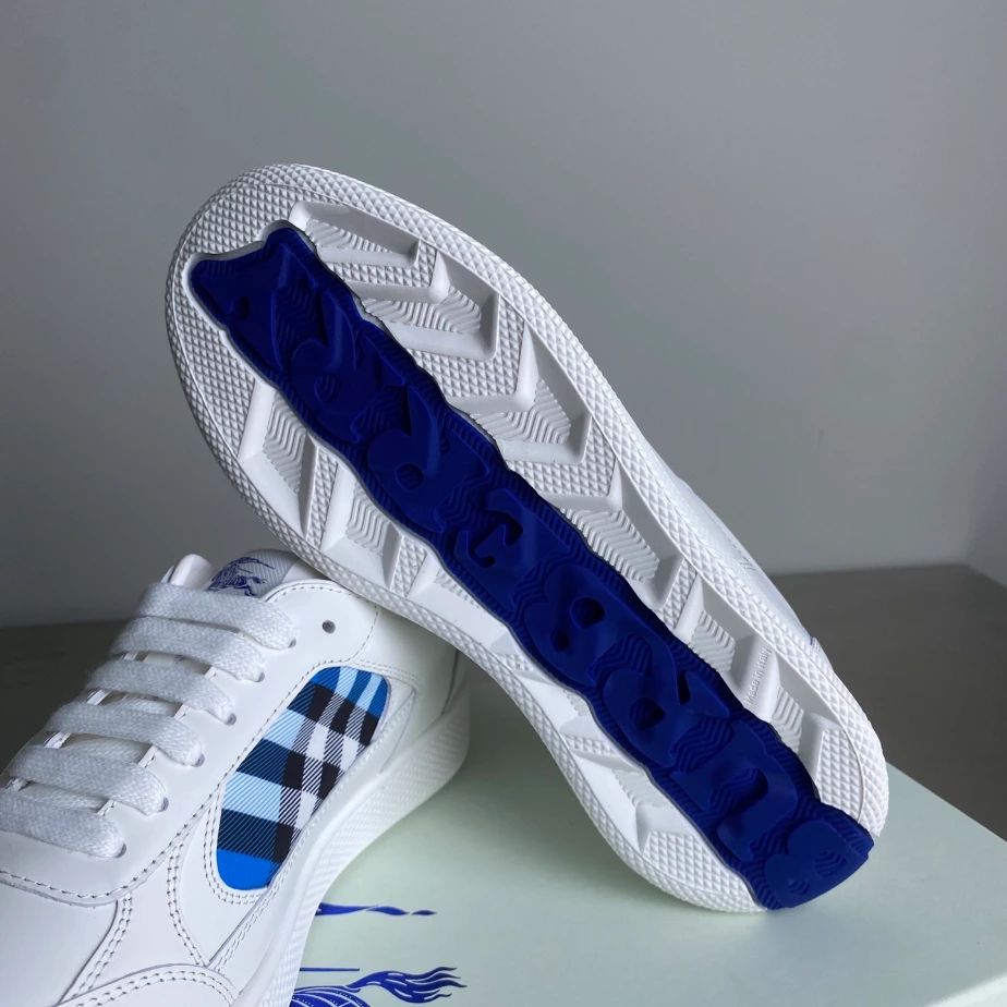 BURBERRY LEATHER AND CHECK TERRACE SNEAKERS - BBR035