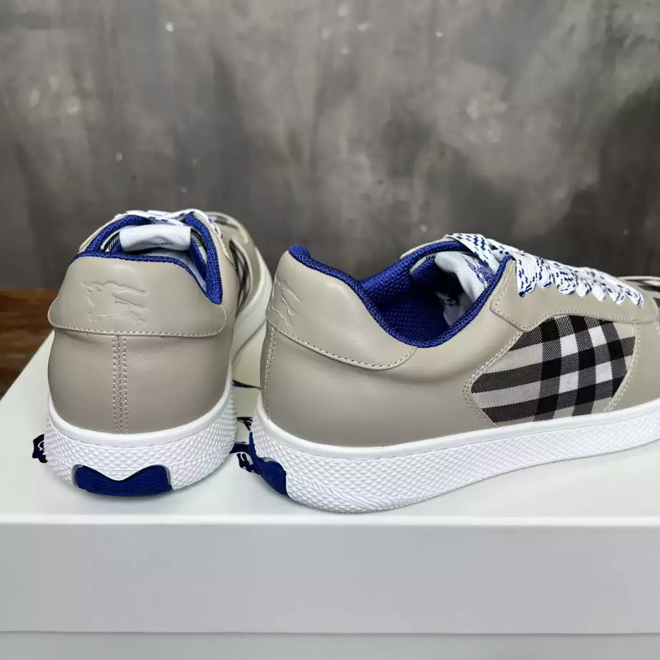 BURBERRY LEATHER AND CHECK TERRACE SNEAKERS - BBR081