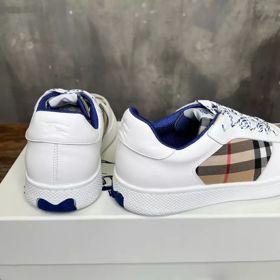 BURBERRY LEATHER AND CHECK TERRACE SNEAKERS - BBR083