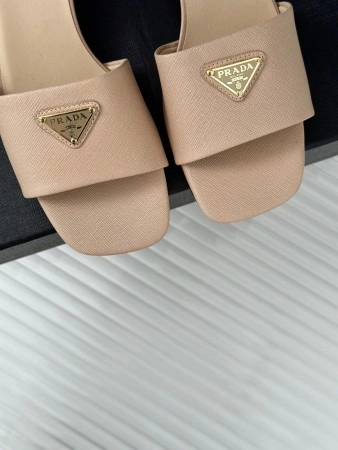 PRADA HEELED SANDALS 35MM IN BEIGE SAFFIANO LEATHER - PSD030