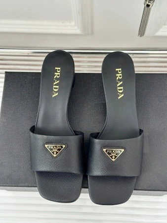 PRADA HEELED SANDALS 35MM IN BLACK SAFFIANO LEATHER - PSD031