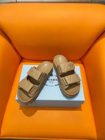 PRADA WOMEN'S SANDALS IN BEIGE PADDED NAPPA LEATHER - PSD024