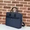 GUCCI OPHIDIA GG CANVAS MEDIUM BRIEFCASE BLUE 2024 - BG086 GUCCI OPHIDIA GG CANVAS MEDIUM BRIEFCASE BLUE 2024
