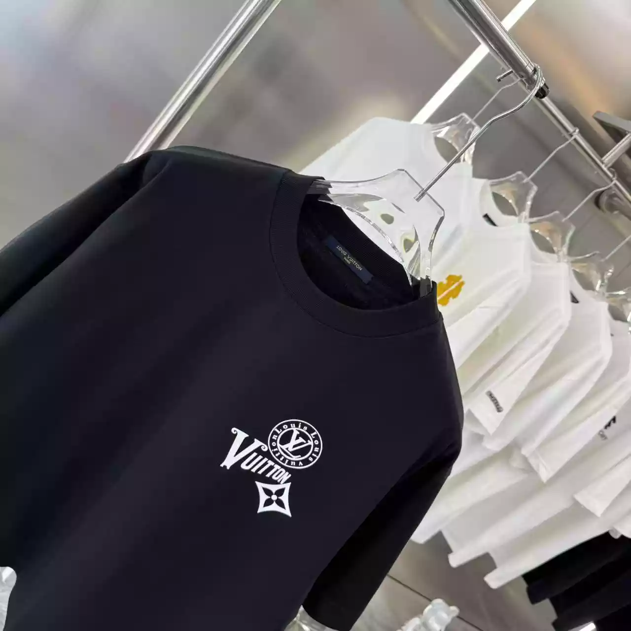 Louis Vuitton Black Short Sleeve Shirt - LVTS085 Louis Vuitton Black Short Sleeve Shirt