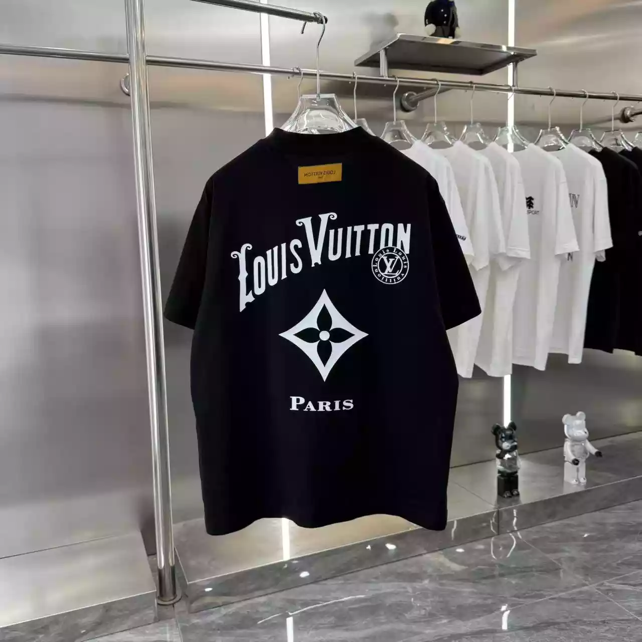 Louis Vuitton Black Short Sleeve Shirt - LVTS085 Louis Vuitton Black Short Sleeve Shirt