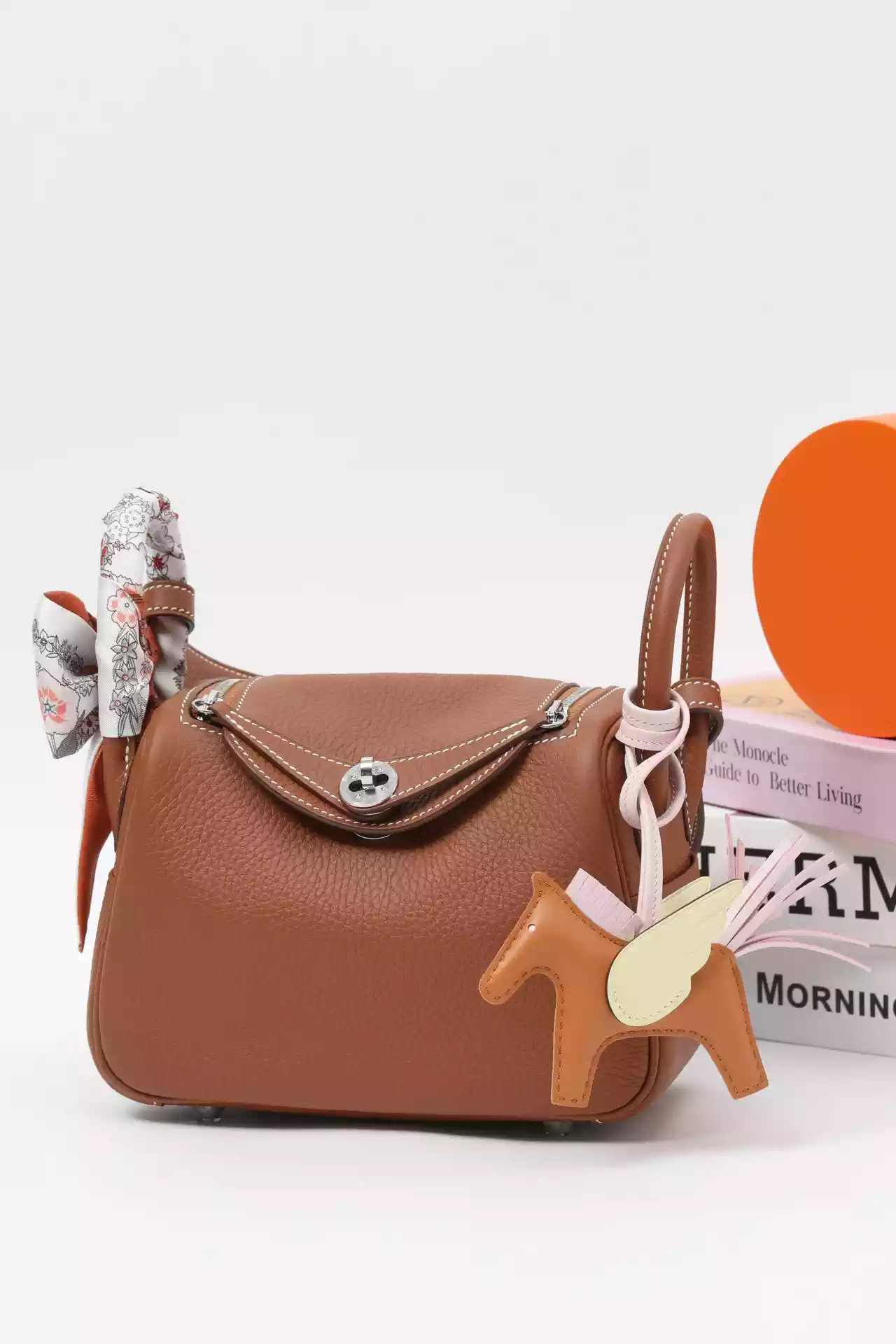 Hermès Gold Clemence Mini Lindy II Palladium Hardware - HW190 Hermès Gold Clemence Mini Lindy II Palladium Hardware