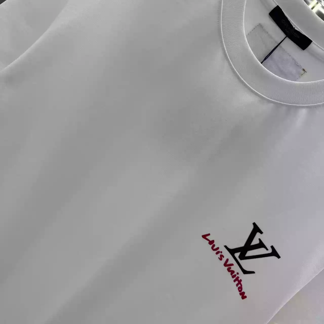 Louis Vuitton White Logo Print T-Shirt - LVTS084 Louis Vuitton White Logo Print T-Shirt