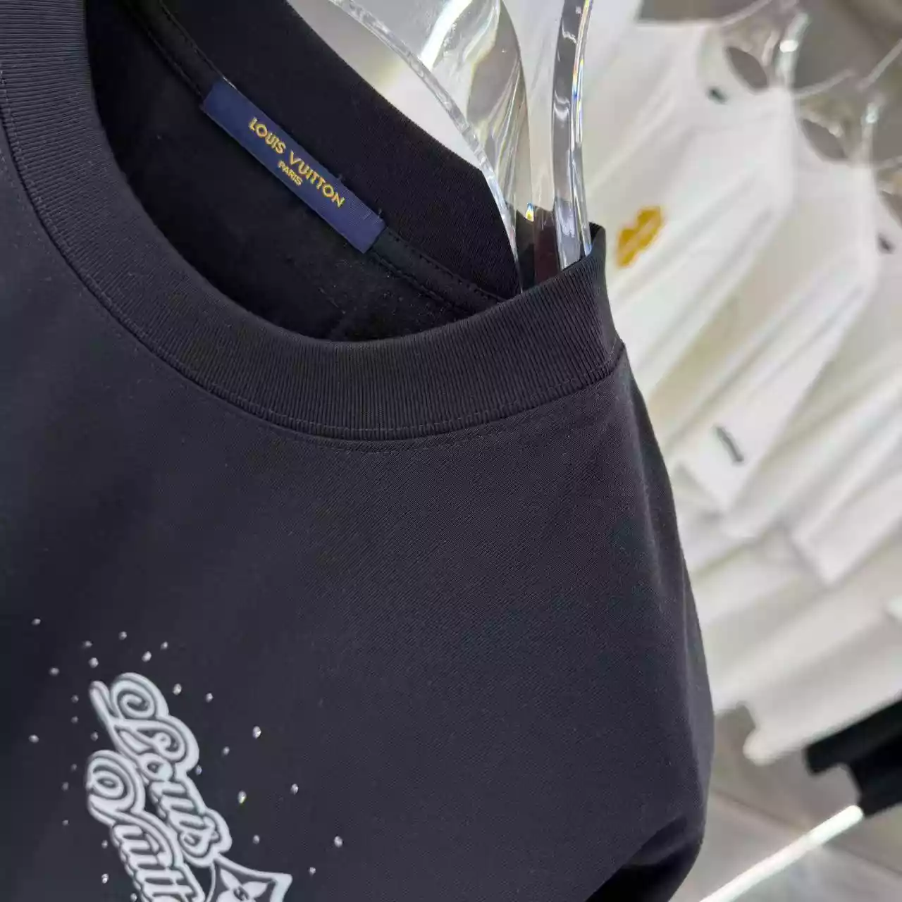 LV Premium Short Sleeve T-shirt In Black - LVTS087 LV Premium Short Sleeve T-shirt In Black