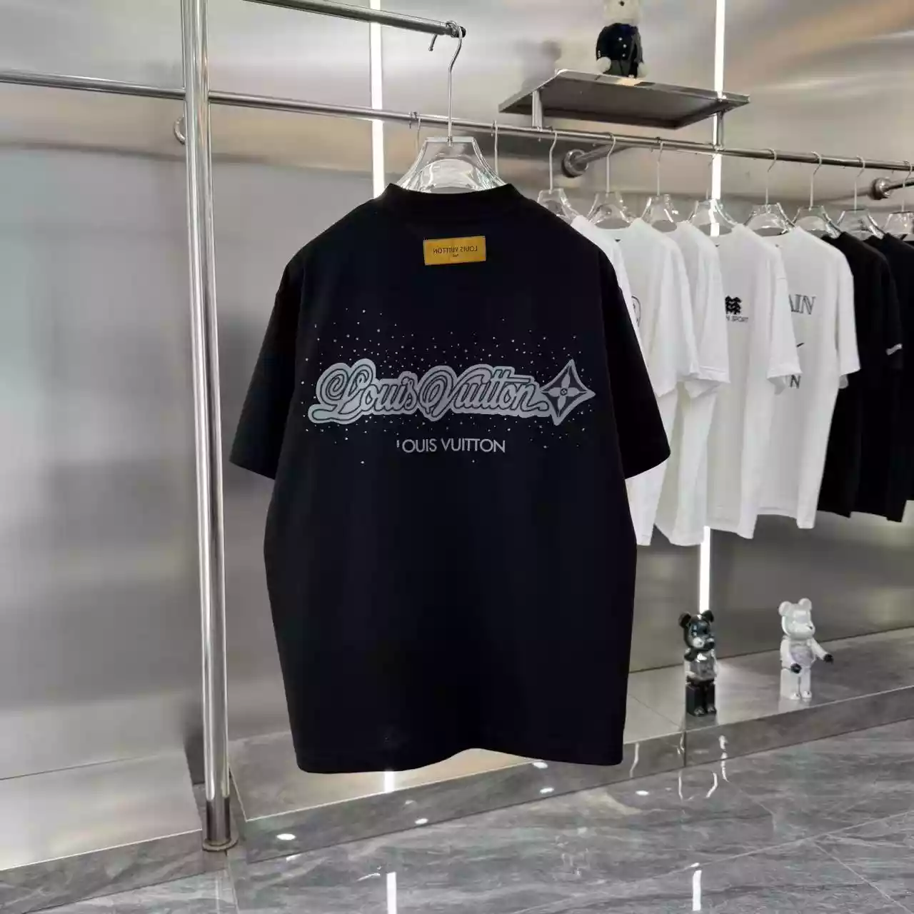 LV Premium Short Sleeve T-shirt In Black - LVTS087 LV Premium Short Sleeve T-shirt In Black