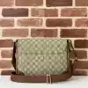 GUCCI MEN'S GG CANVAS EMBLEM MEDIUM CROSSBODY BAG BEIGE 2025 - BG095 GUCCI MEN'S GG CANVAS EMBLEM MEDIUM CROSSBODY BAG BEIGE 2025