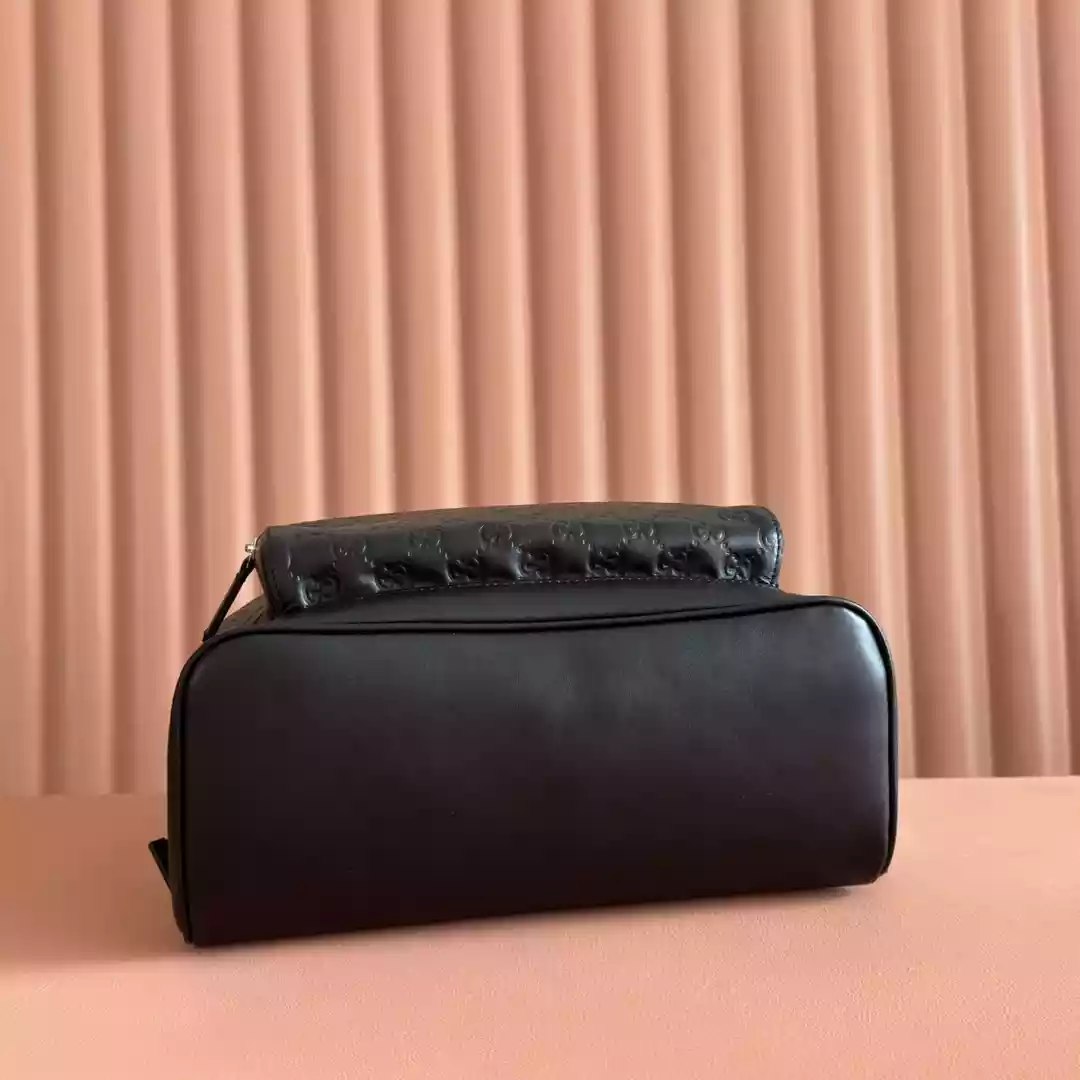 Gucci GG Monogram Medium Backpack Black - BG070 Gucci GG Monogram Medium Backpack Black