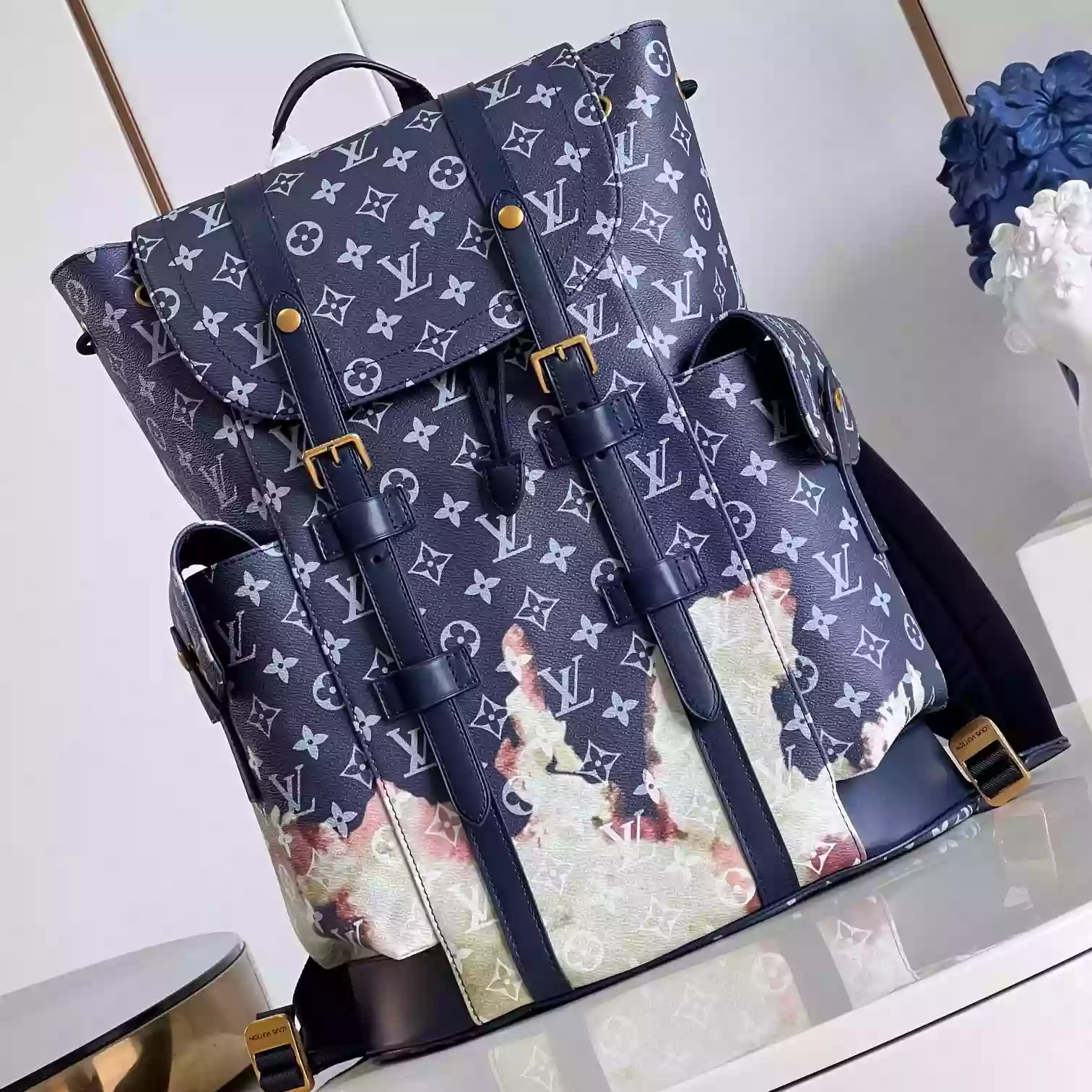 CHRISTOPHER BACKPACK MONOGRAM ECLIPSE M46805 - LW347 DISCOVERY BACKPACK PM SKY BLUE MONOGRAM CANVAS