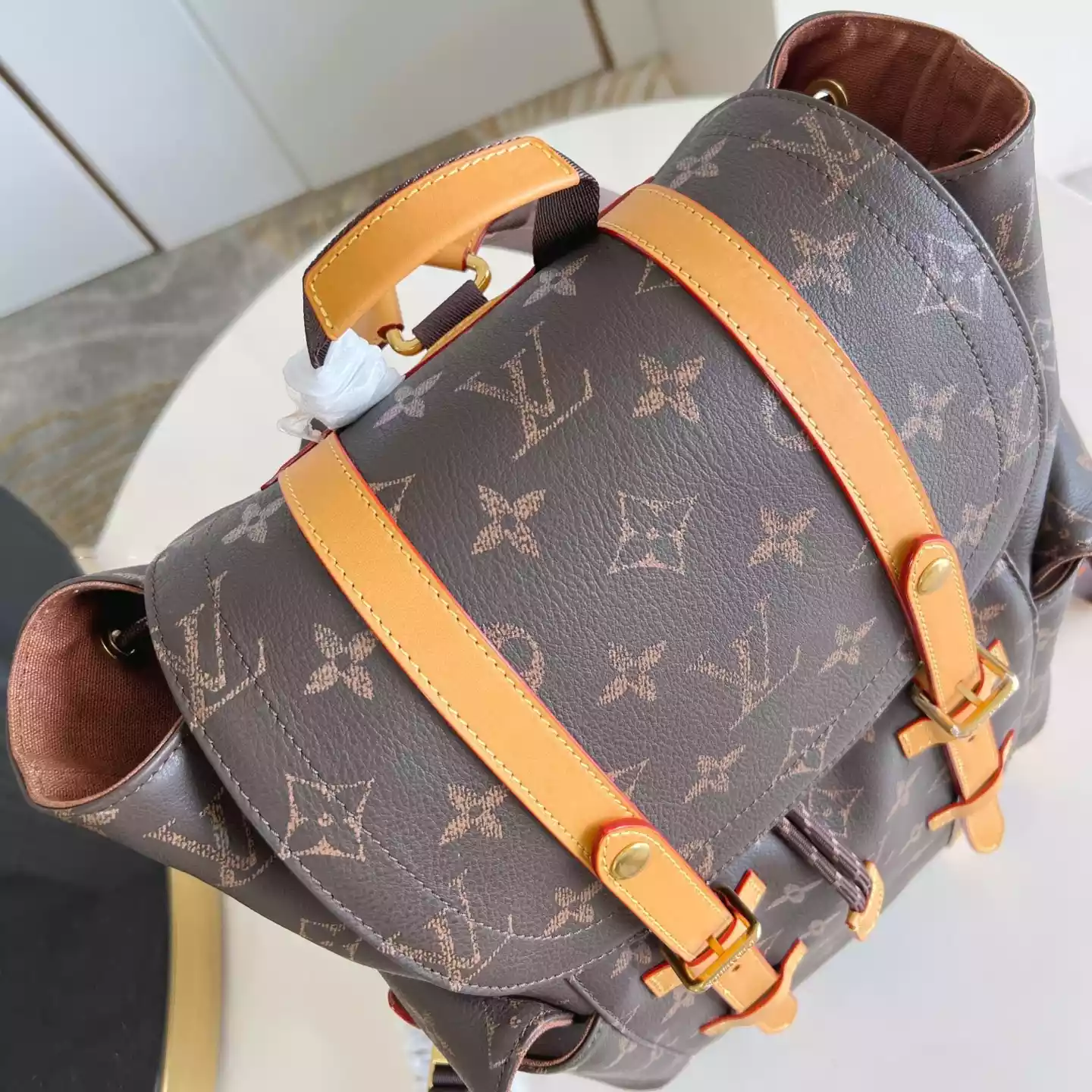 CHRISTOPHER MM BACKPACK BROWN MONOGRAM CALF LEATHER M14038 - LW338 DISCOVERY BACKPACK PM SKY BLUE MONOGRAM CANVAS