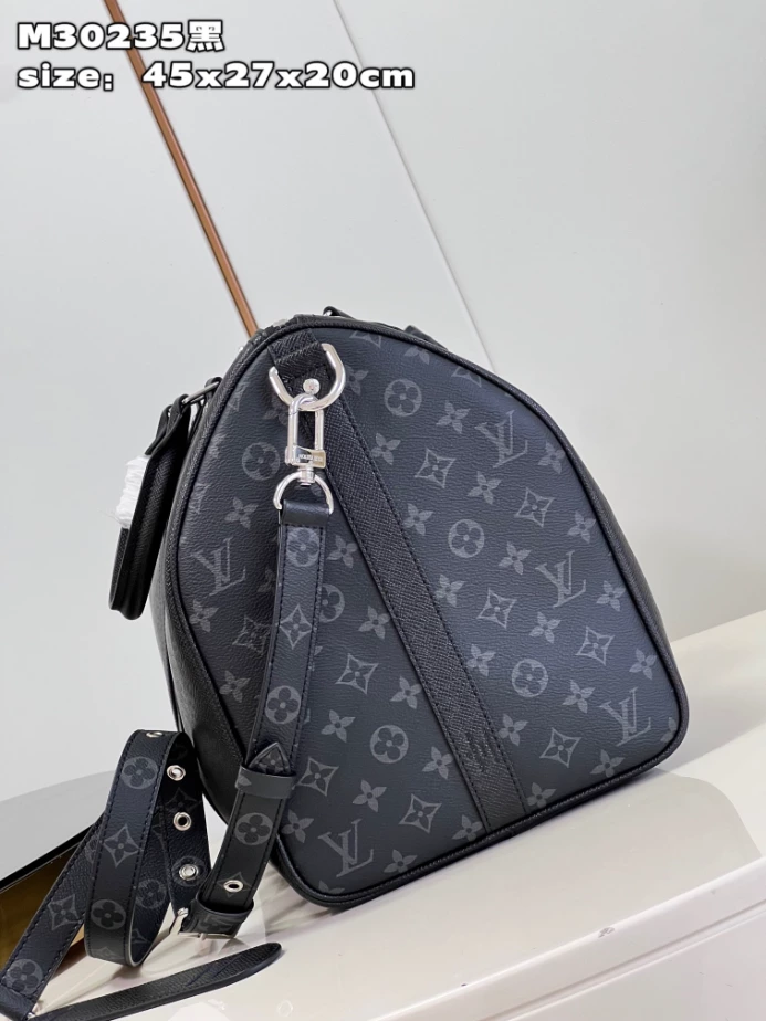 KEEPALL 50 BANDOULIERE TAIGA COWHIDE LEATHER AND MONOGRAM ECLIPSE COATED CANVAS M30235 - LW371 DISCOVERY BACKPACK PM SKY BLUE MONOGRAM CANVAS
