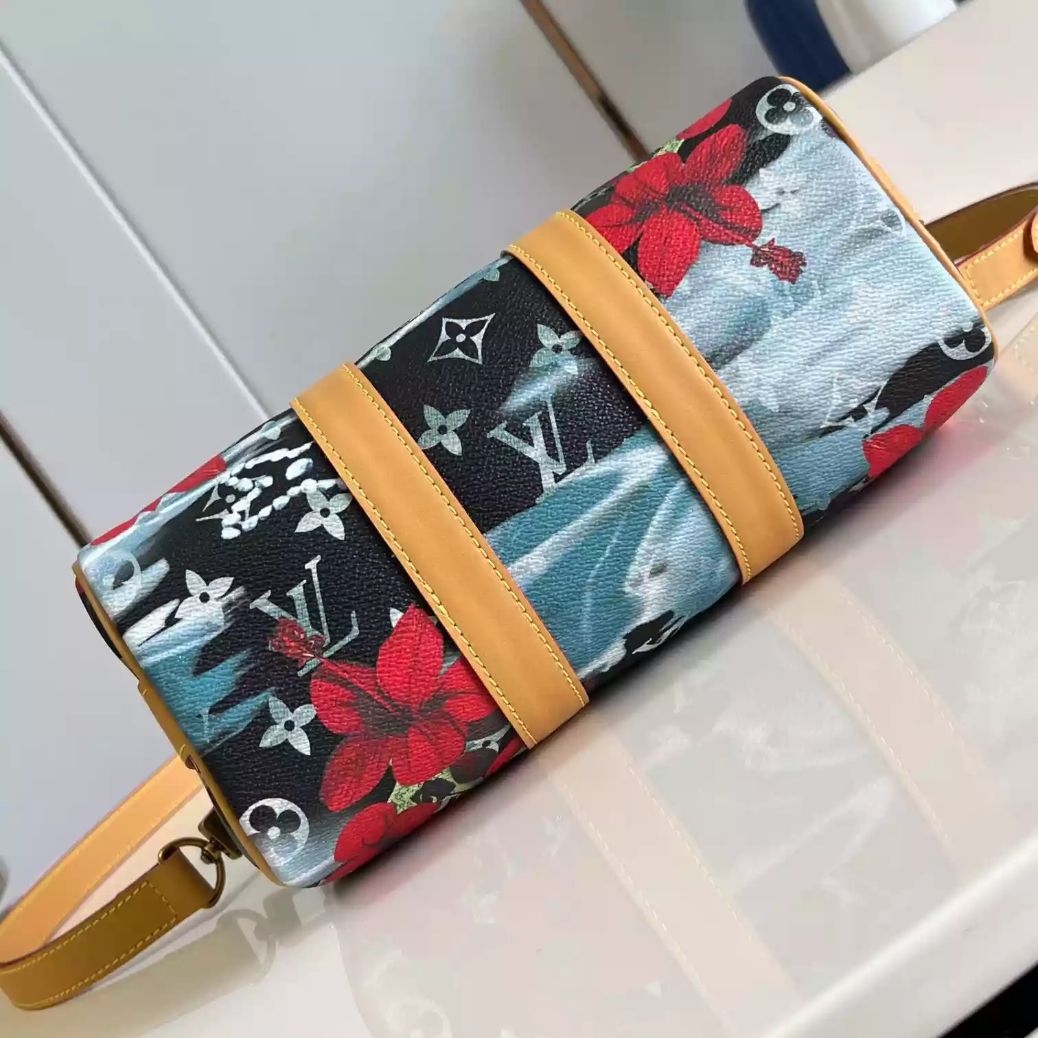 KEEPALL BANDOULIERE 25 NAVY BLUE MONOGRAM SURFIN’ CANVAS M25440 - LW433 DISCOVERY BACKPACK PM SKY BLUE MONOGRAM CANVAS