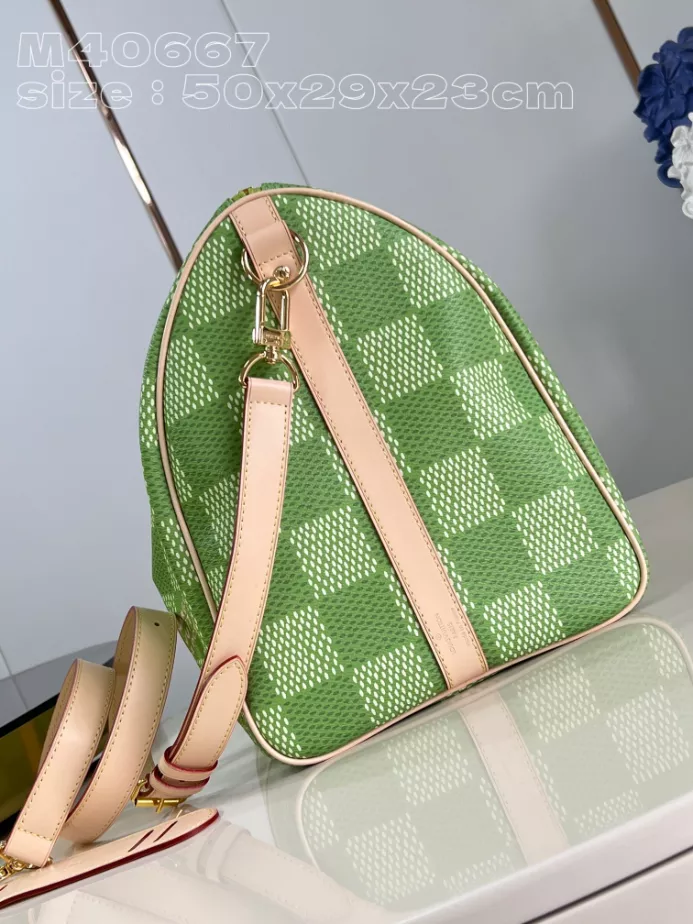 KEEPALL BANDOULIERE 50 BAG GREEN DAMIER GOLF COATED CANVAS M40667 - LW372 DISCOVERY BACKPACK PM SKY BLUE MONOGRAM CANVAS