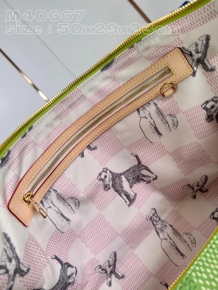 KEEPALL BANDOULIERE 50 BAG GREEN DAMIER GOLF COATED CANVAS M40667 - LW372 DISCOVERY BACKPACK PM SKY BLUE MONOGRAM CANVAS