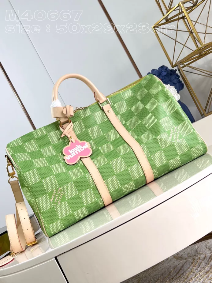 KEEPALL BANDOULIERE 50 BAG GREEN DAMIER GOLF COATED CANVAS M40667 - LW372 DISCOVERY BACKPACK PM SKY BLUE MONOGRAM CANVAS