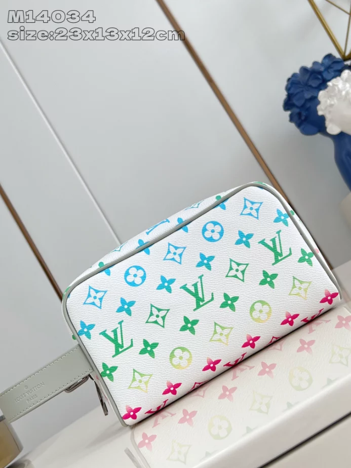 MONOGRAM IRIDESCENT DISCOVERY LOCKER DOPP KIT IN GRADIENT GRAY M14034 - LW387 DISCOVERY BACKPACK PM SKY BLUE MONOGRAM CANVAS