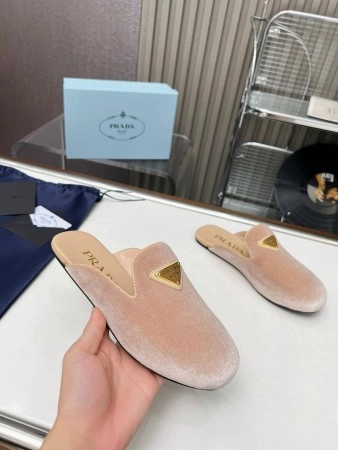 PRADA WOMEN'S SLIPPERS IN NUDE VELVET - PSD073