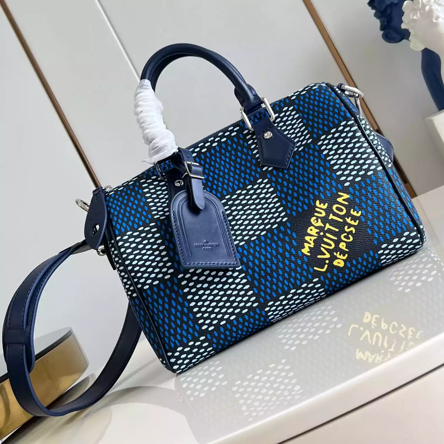 SPEEDY 25 BANDOULIERE BLUE DAMIER HERITAGE CANVAS N40691 - LW432 DISCOVERY BACKPACK PM SKY BLUE MONOGRAM CANVAS