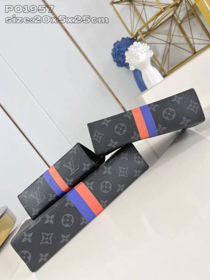 TRIO TOILET POUCH MON MONOGRAM P01957 - LW383 DISCOVERY BACKPACK PM SKY BLUE MONOGRAM CANVAS