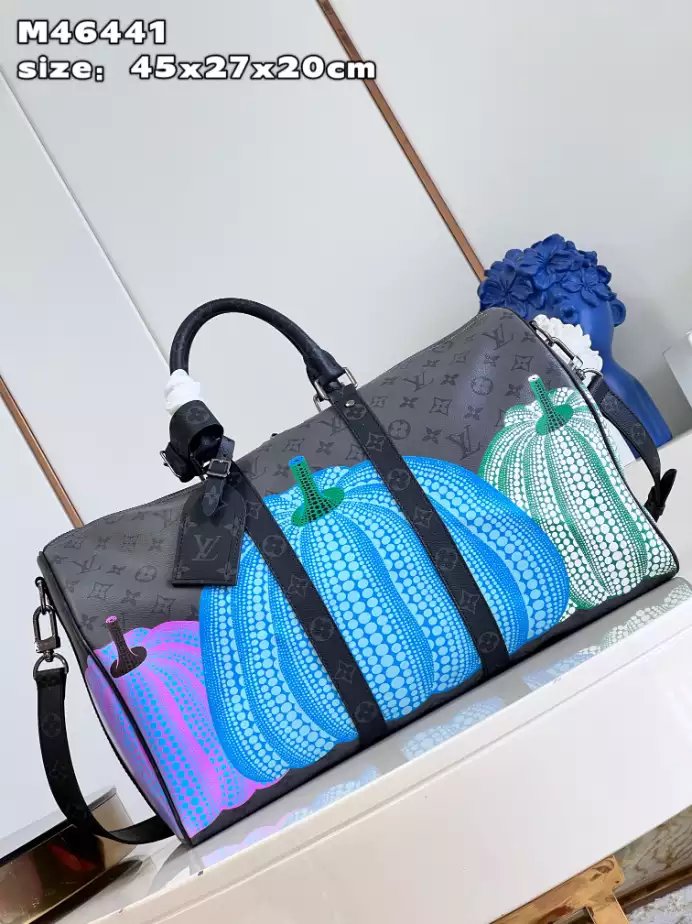 X YAYOI KUSAMA KEEPALL 45 M46441 - LW363 DISCOVERY BACKPACK PM SKY BLUE MONOGRAM CANVAS