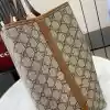GUCCI GG CANVAS EMBLEM MAXI TOTE BAG BEIGE/BROWN 2025 - BG111 GUCCI GG CANVAS EMBLEM MAXI TOTE BAG BEIGE/BROWN 2025