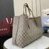 GUCCI GG CANVAS EMBLEM MAXI TOTE BAG BEIGE/BROWN 2025 - BG111 GUCCI GG CANVAS EMBLEM MAXI TOTE BAG BEIGE/BROWN 2025