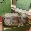 GUCCI HORSEBIT 1955 SMALL SHOULDER BAG IN GG CANVAS AND LEATHER BEIGE/BROWN 2025 - BG109 GUCCI HORSEBIT 1955 SMALL SHOULDER BAG IN GG CANVAS AND LEATHER BEIGE/BROWN 2025
