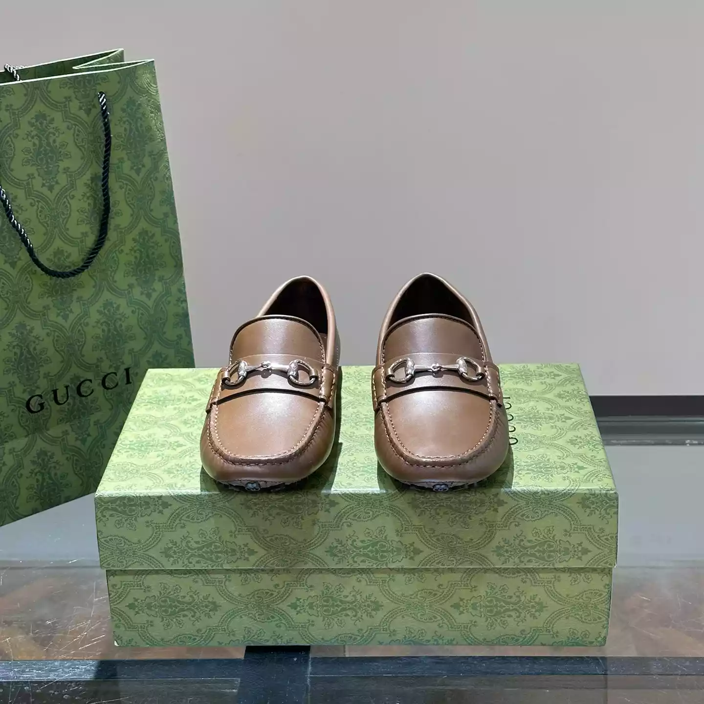 DRIVER WITH HORSEBIT BROWN LEATHER - GL097