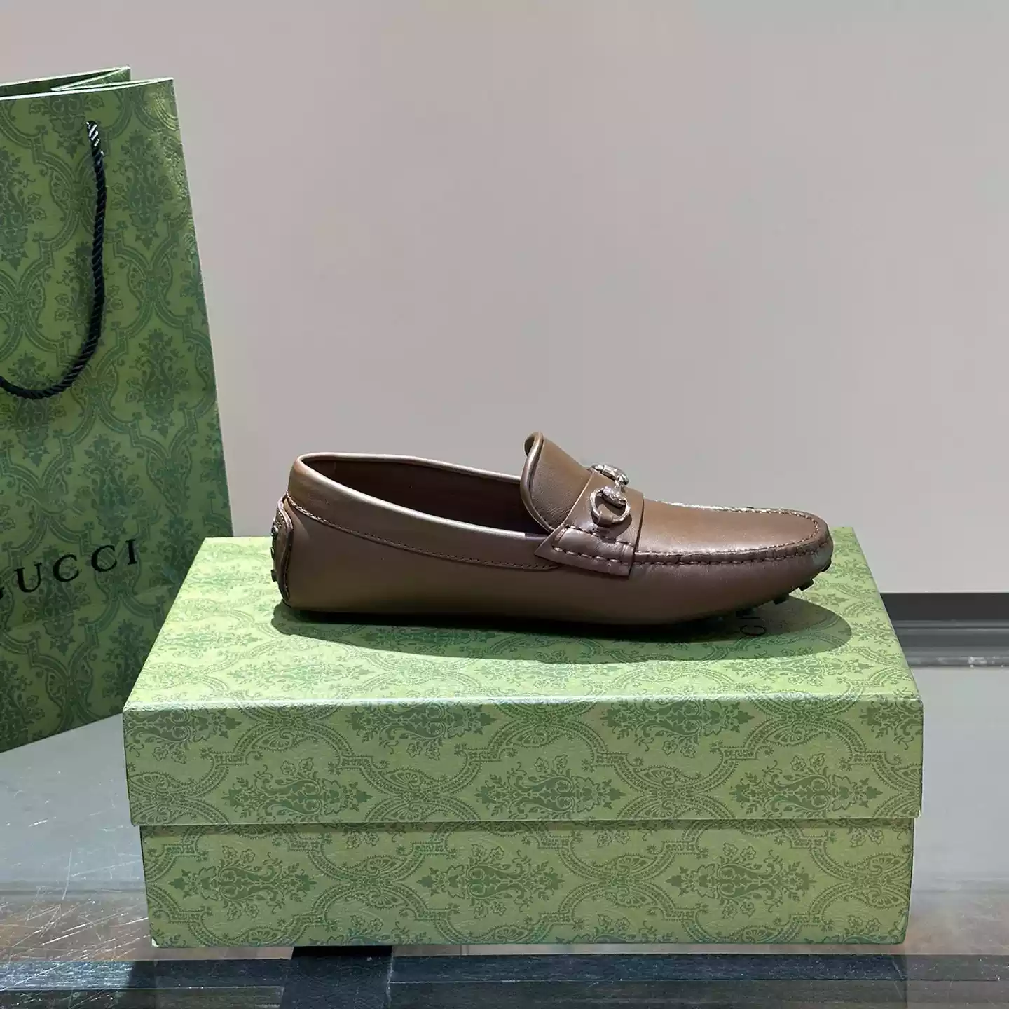 DRIVER WITH HORSEBIT BROWN LEATHER - GL097