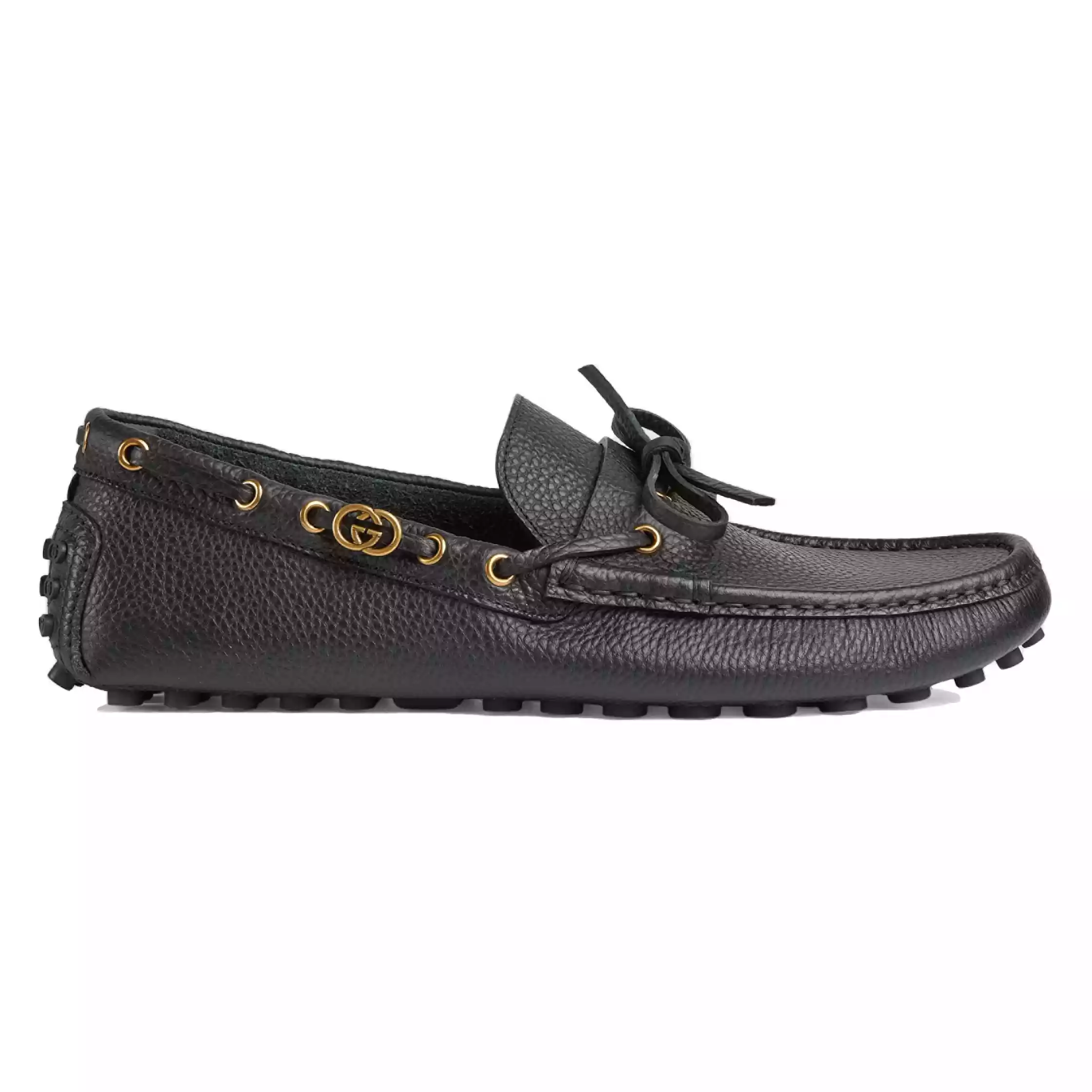 MEN'S DRIVER WITH INTERLOCKING G IN BLACK - GL102