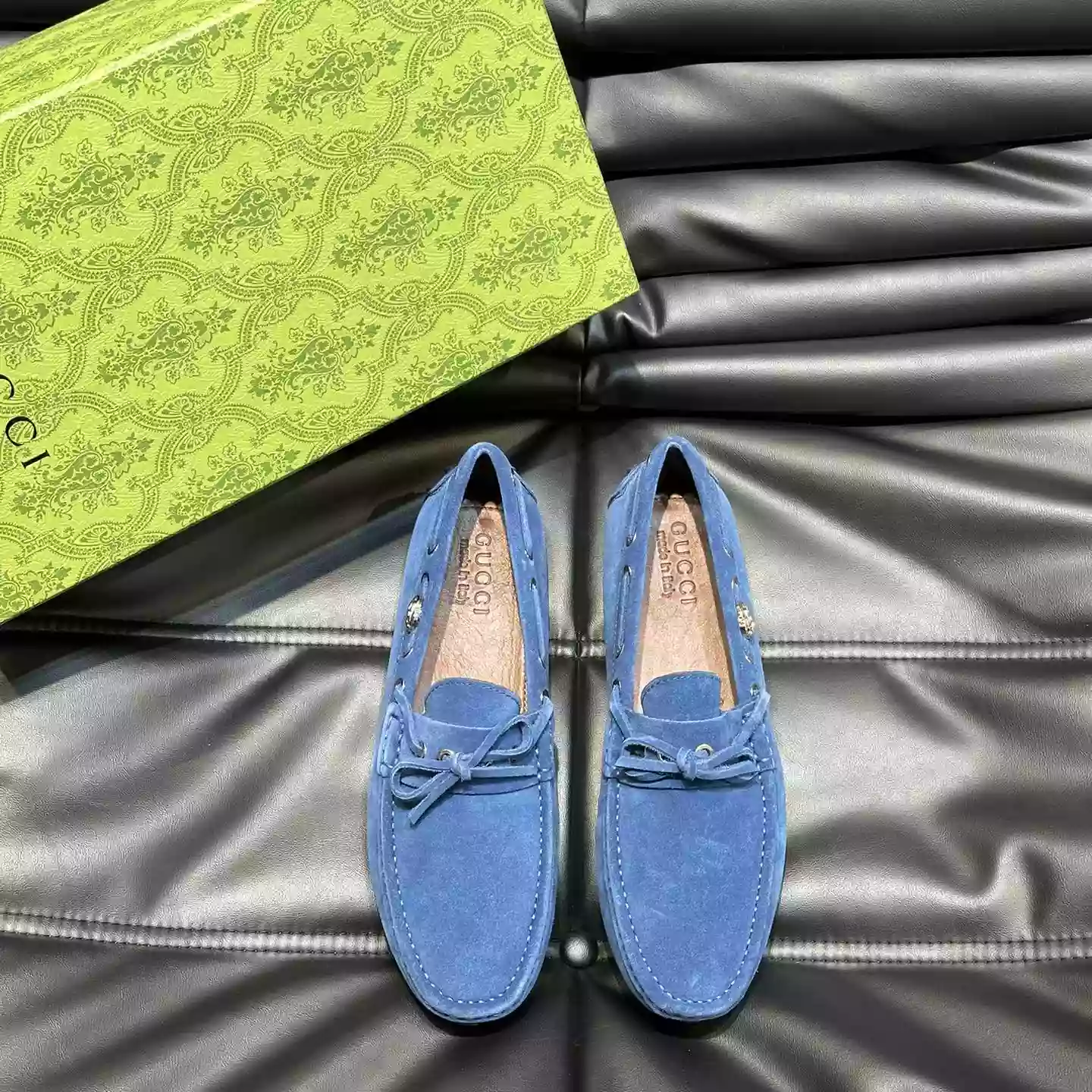 MEN'S DRIVER WITH INTERLOCKING G IN BLUE - GL100