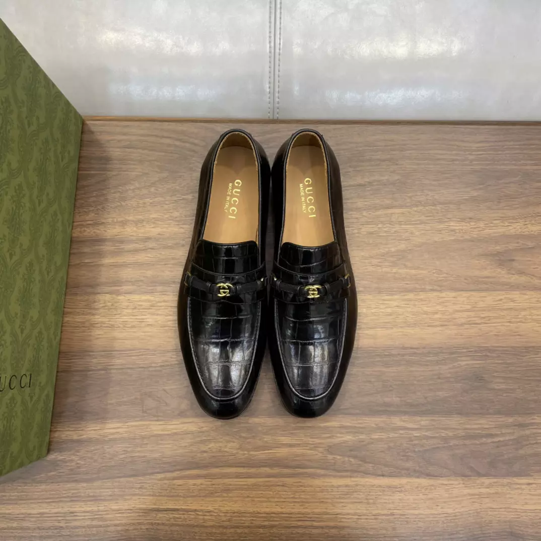 MEN'S LOAFERS WITH INTERLOCKING G BLACK - GL115