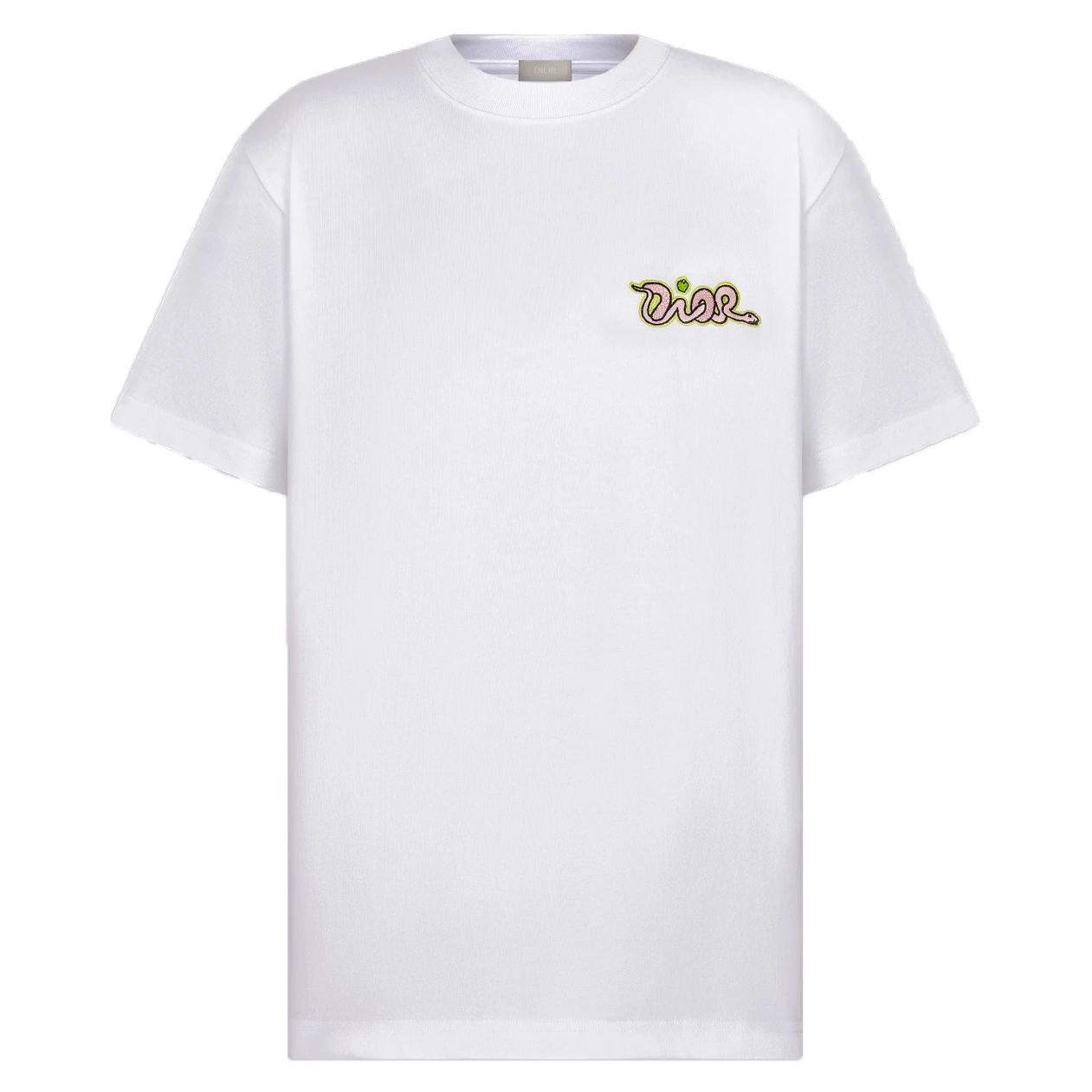 CD AND KAWS T-SHIRT, RELAXED FIT WHITE COTTON JERSEY - DOT032