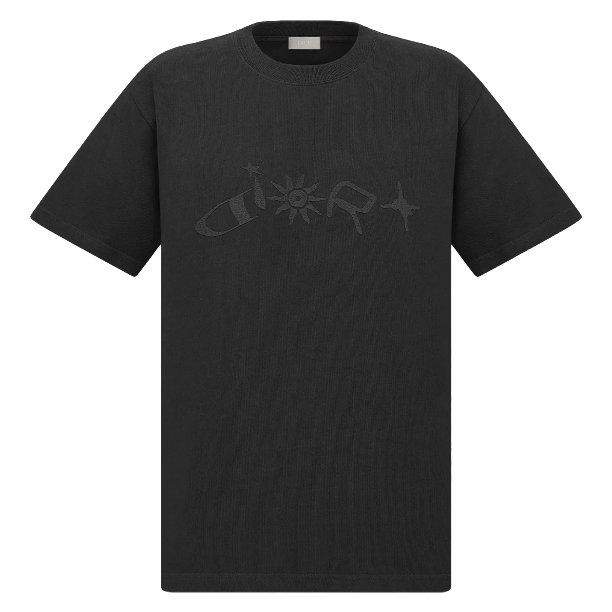 DIOR AND LEWIS HAMILTON T-SHIRT, RELAXED FIT BLACK COTTON JERSEY - DOT029