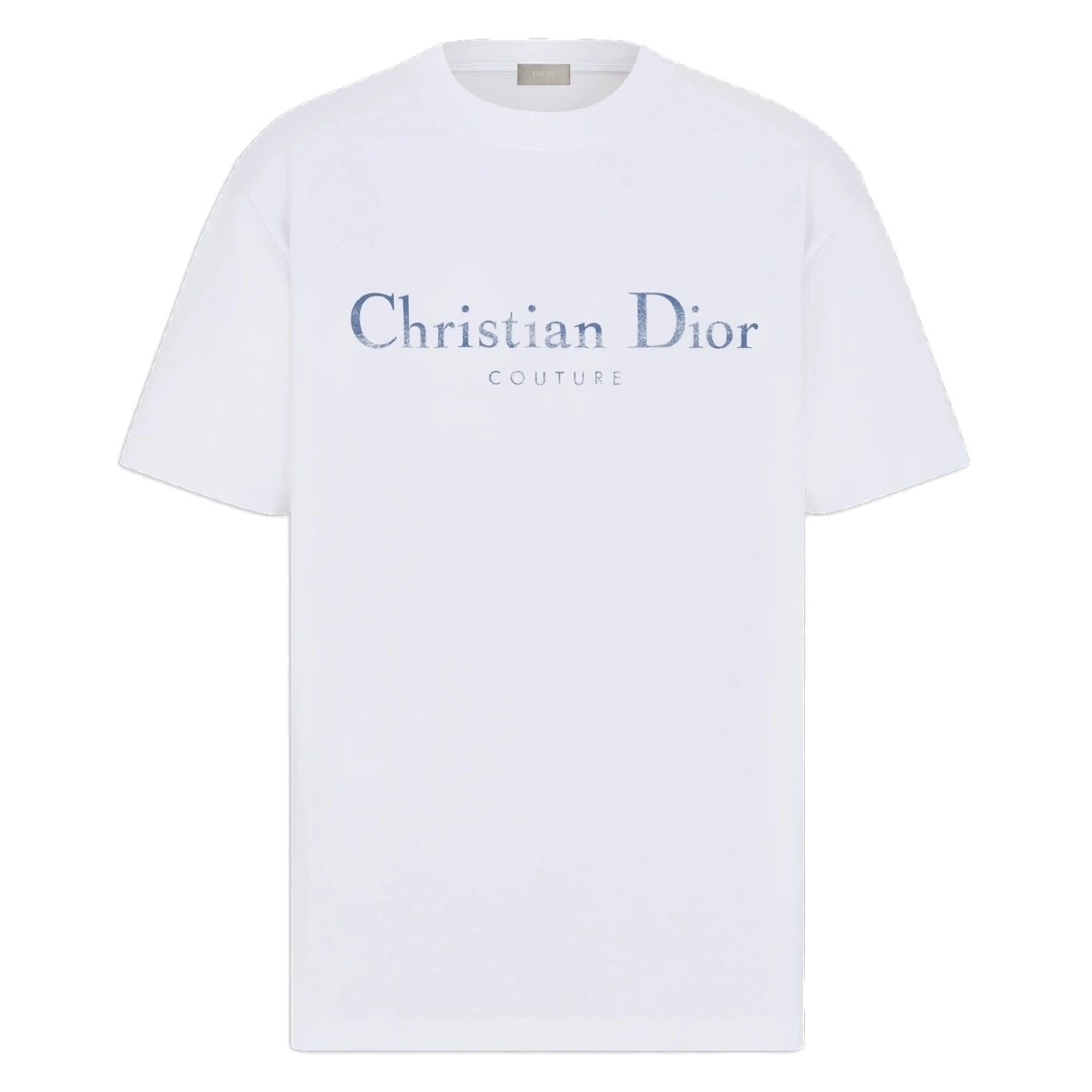 DIOR COUTURE T-SHIRT, RELAXED FIT WHITE DISTRESSED-EFFECT COTTON JERSEY - DOT033