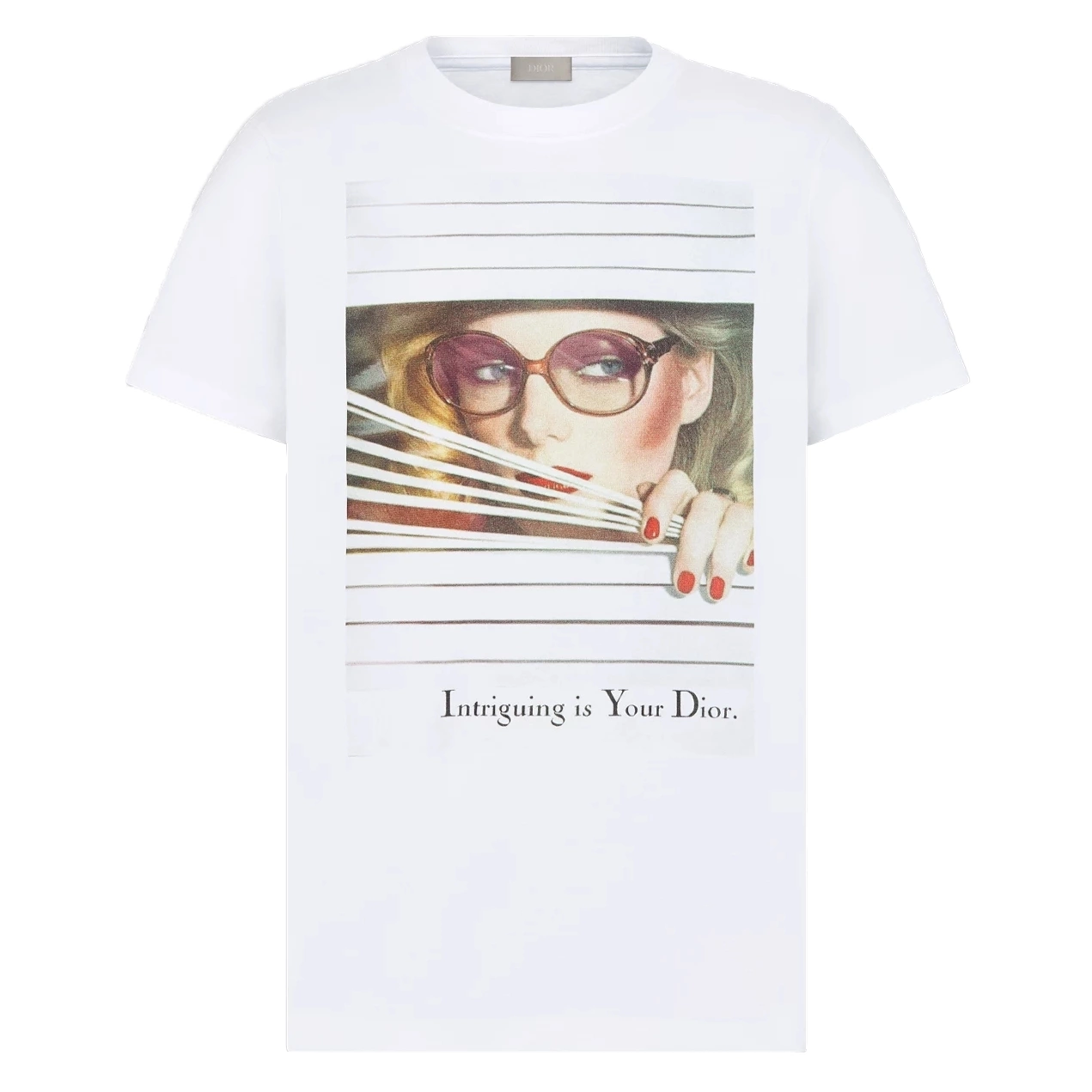 DIOR HERITAGE PRINTED T-SHIRT, REGULAR FIT WHITE STONEWASHED COTTON JERSEY - DOT037