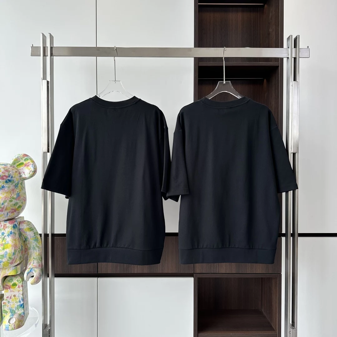 EMBELLISHED JERSEY T-SHIRT - LVTS123 Damier Jacquard Short-Sleeved Crewneck - LVTS089