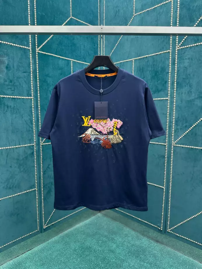 LOUIS VUITTON T-SHIRT - LVTS091 Damier Jacquard Short-Sleeved Crewneck - LVTS089