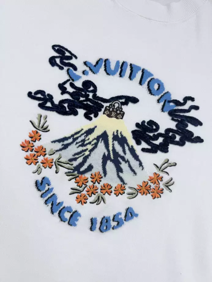 LOUIS VUITTON T-SHIRT - LVTS092 Damier Jacquard Short-Sleeved Crewneck - LVTS089