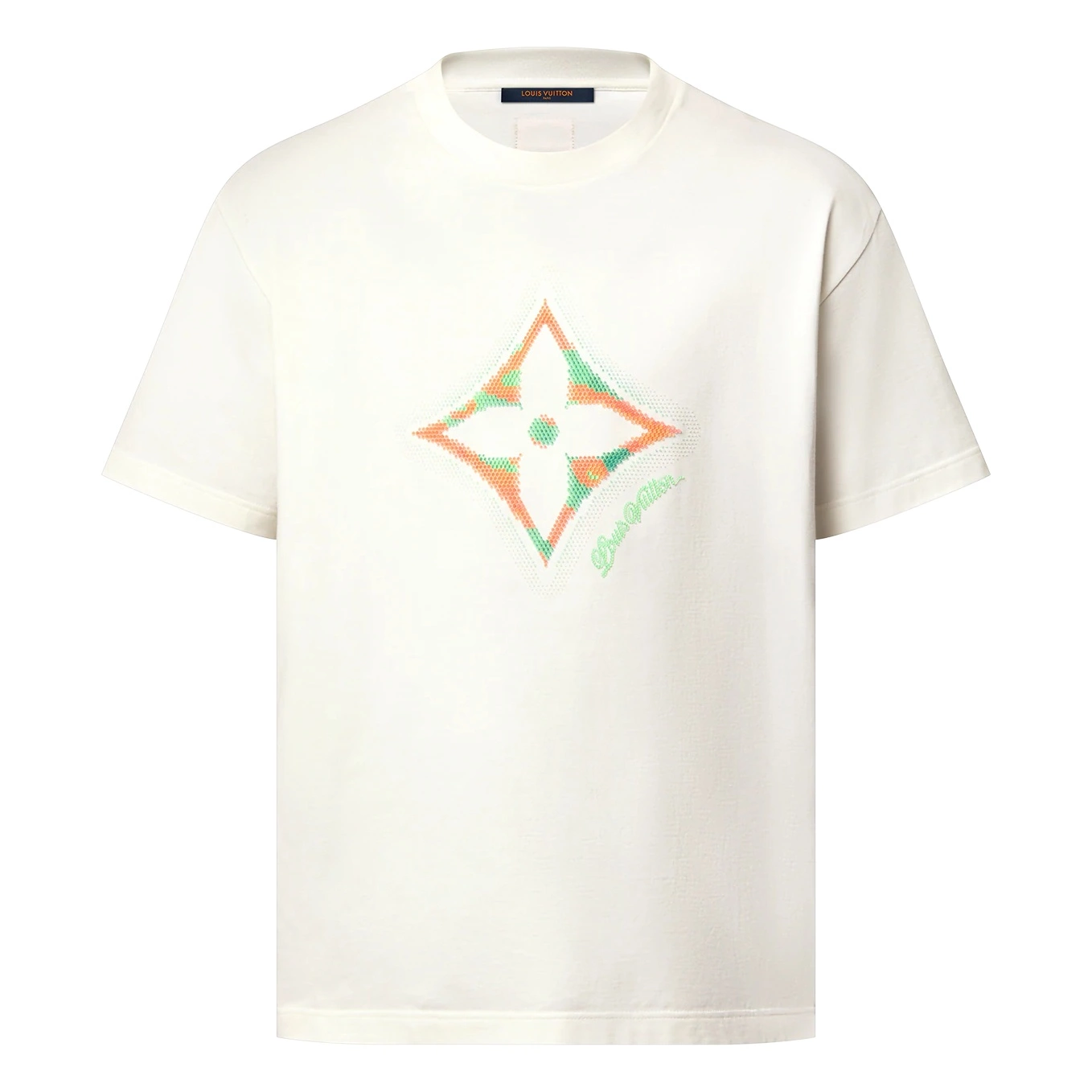 MONOGRAM FLOWER 3D GRADIENT PRINT T-SHIRT IN WHITE - LVTS124 Damier Jacquard Short-Sleeved Crewneck - LVTS089