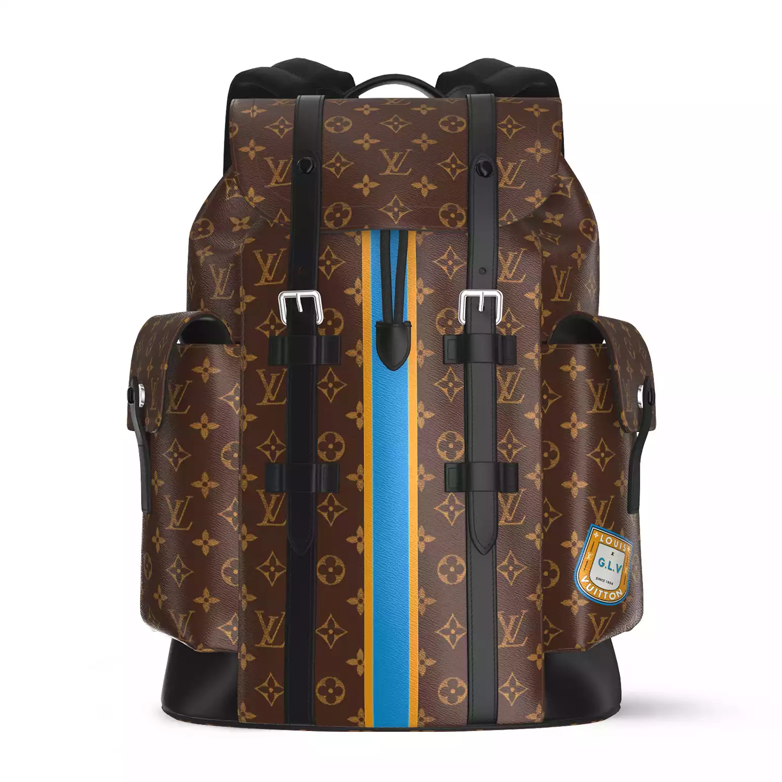 LOUIS VUITTON CHRISTOPHER MM MONOGRAM ECLIPSE - LW457 DISCOVERY BACKPACK PM SKY BLUE MONOGRAM CANVAS