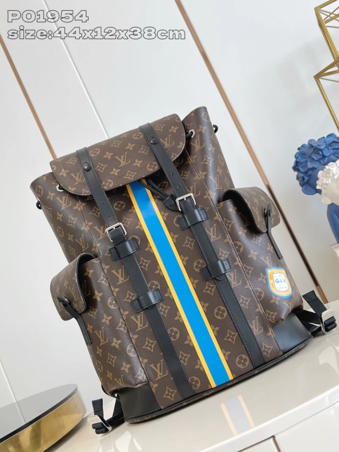 LOUIS VUITTON CHRISTOPHER MM MONOGRAM ECLIPSE - LW457 DISCOVERY BACKPACK PM SKY BLUE MONOGRAM CANVAS