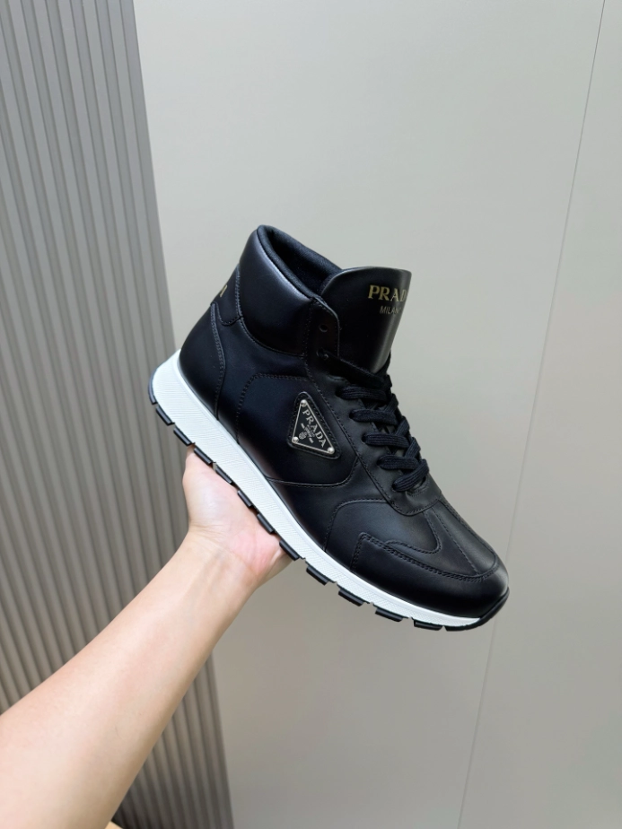 PRADA BRUSHED LEATHER SNEAKERS - PRS072