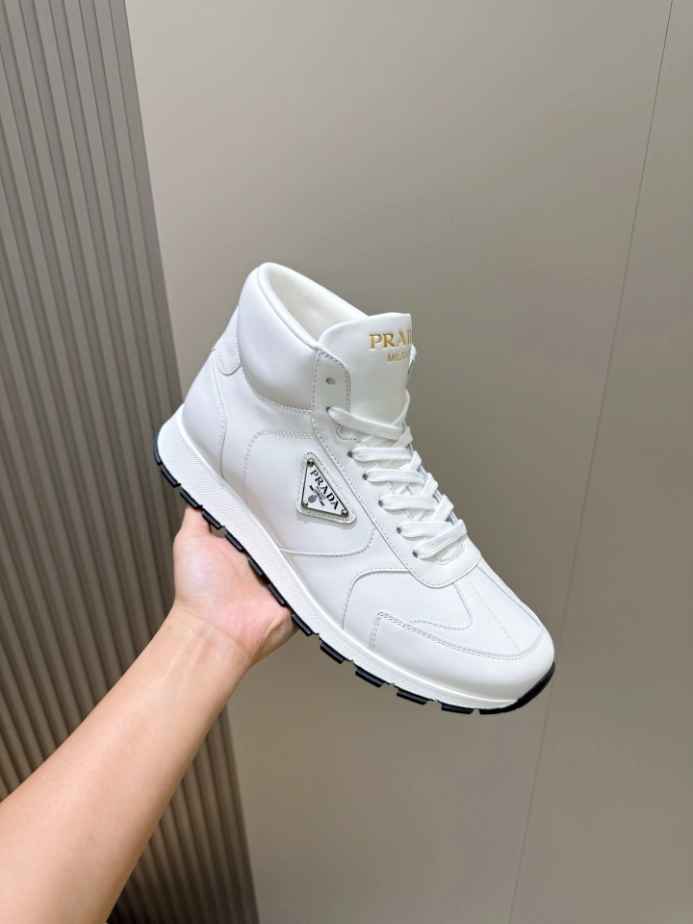 PRADA BRUSHED LEATHER SNEAKERS - PRS073