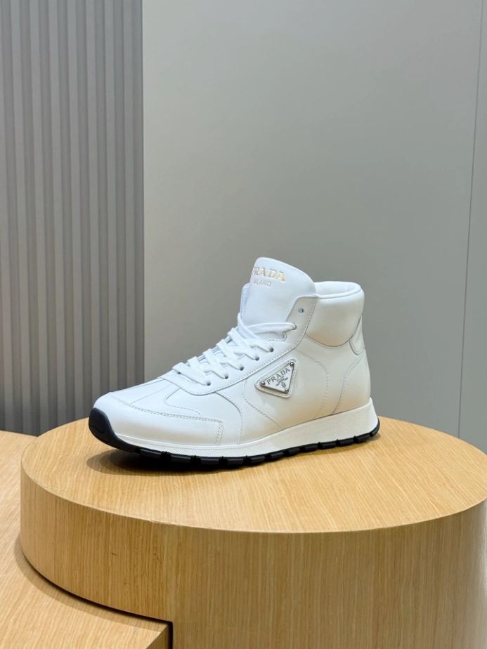 PRADA BRUSHED LEATHER SNEAKERS - PRS073